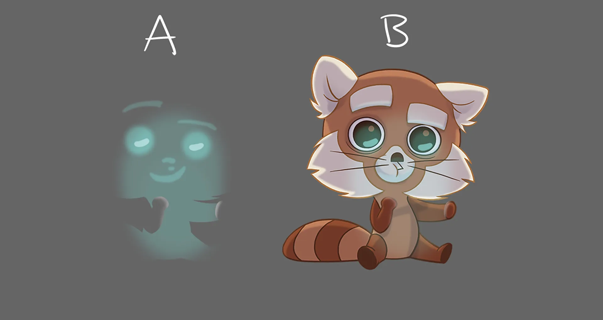 Image of a technical guide showing how a separate lighting layer can be used on a character to create interactive lighting.