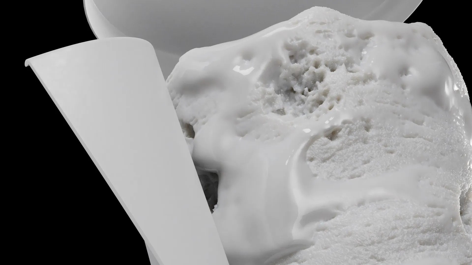 A still image from the research and development stage of Ingman Cake Ice Creams a 3D animated ice cream ad.