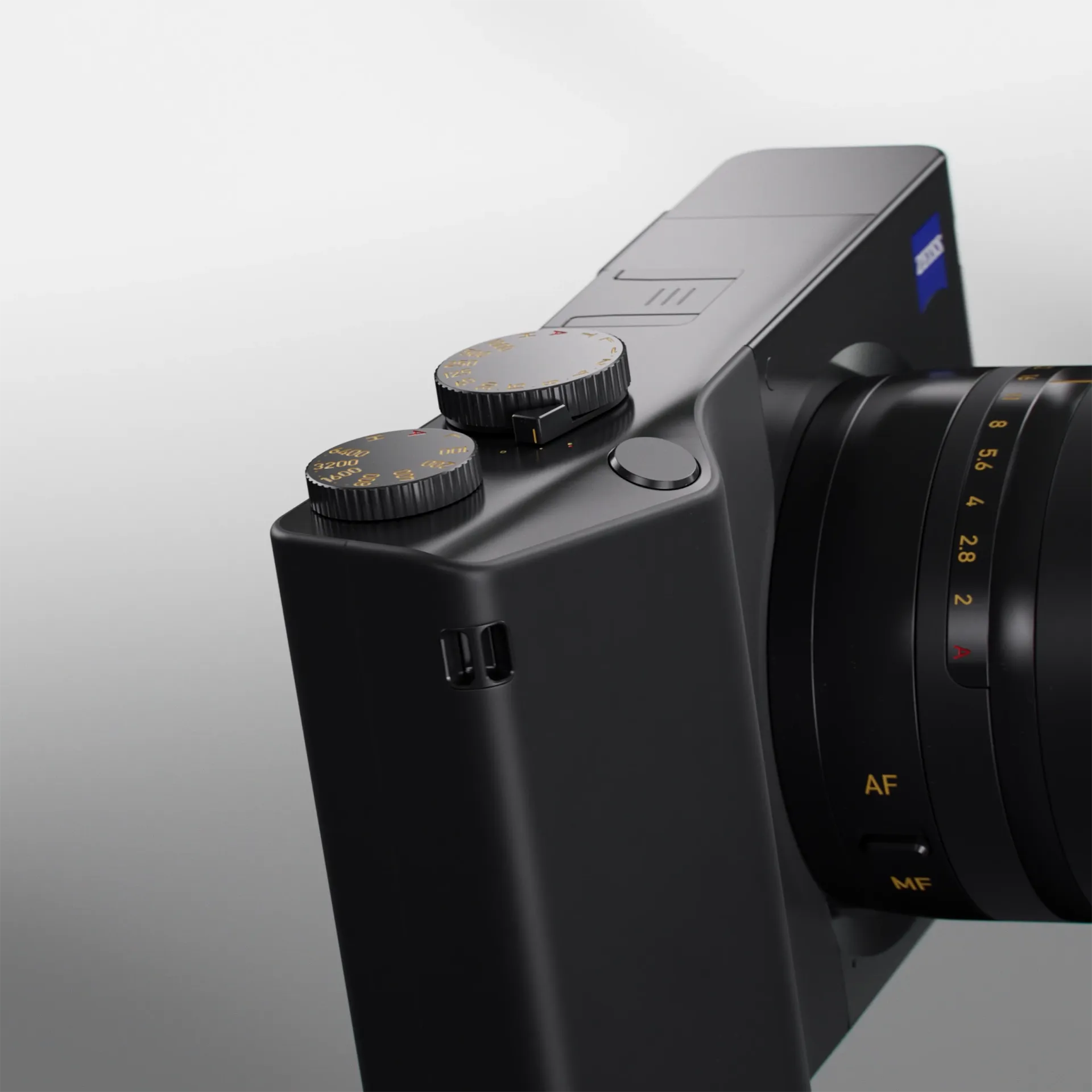 Image of a Zeiss ZX1 camera. Still image from a high-end high tech 3D product animation we made for Zeiss.