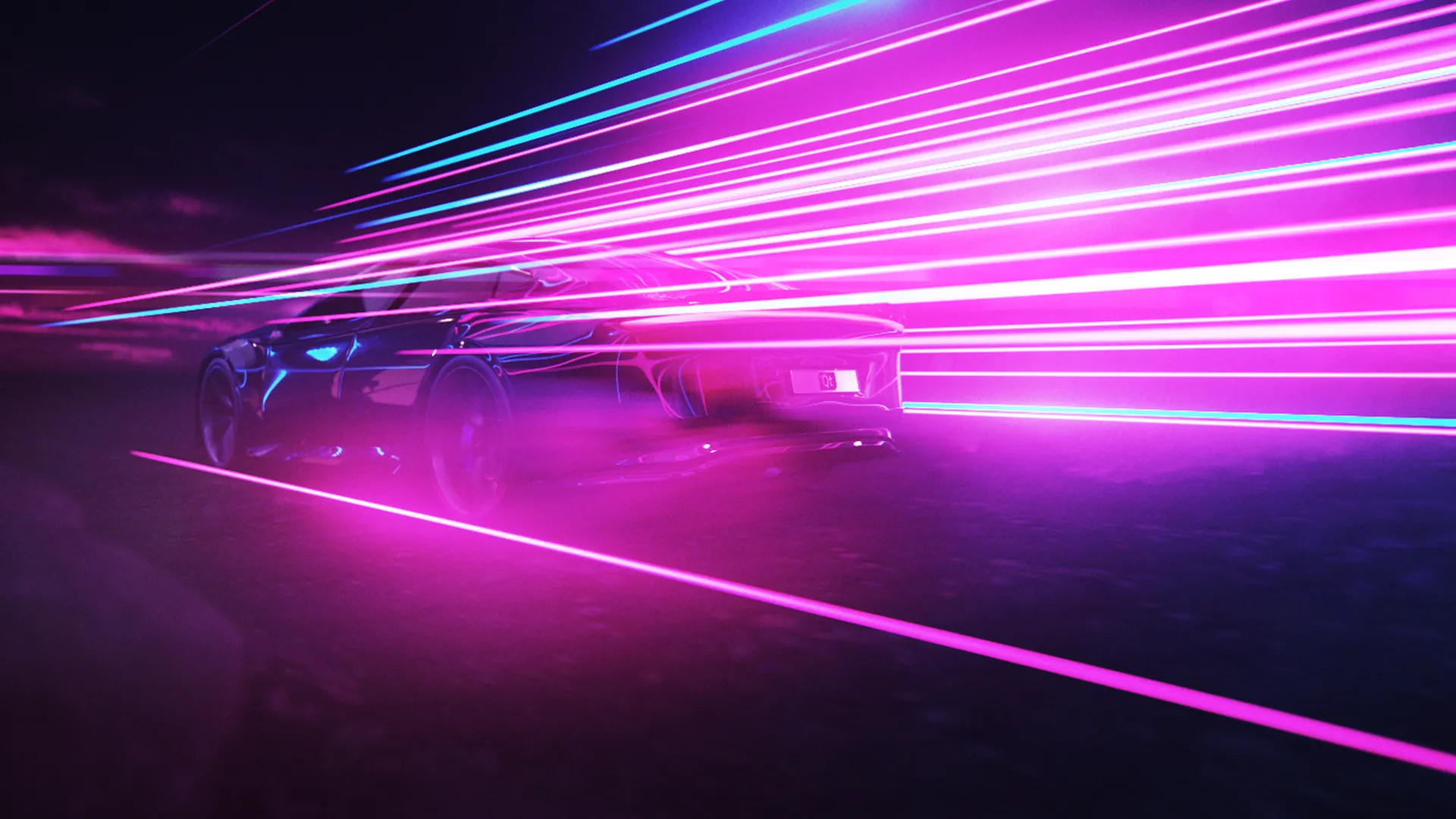 Styleframe from the animation called "Outrun" made for Qt to demonstrate their user interface capabilities in the automotive world.