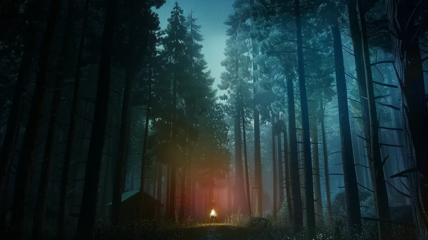 An image of a nightly forest with a campfire in the distance. When thinking of how to create high-end 3D animations, you can feel a bit lonely, but we are here to help!