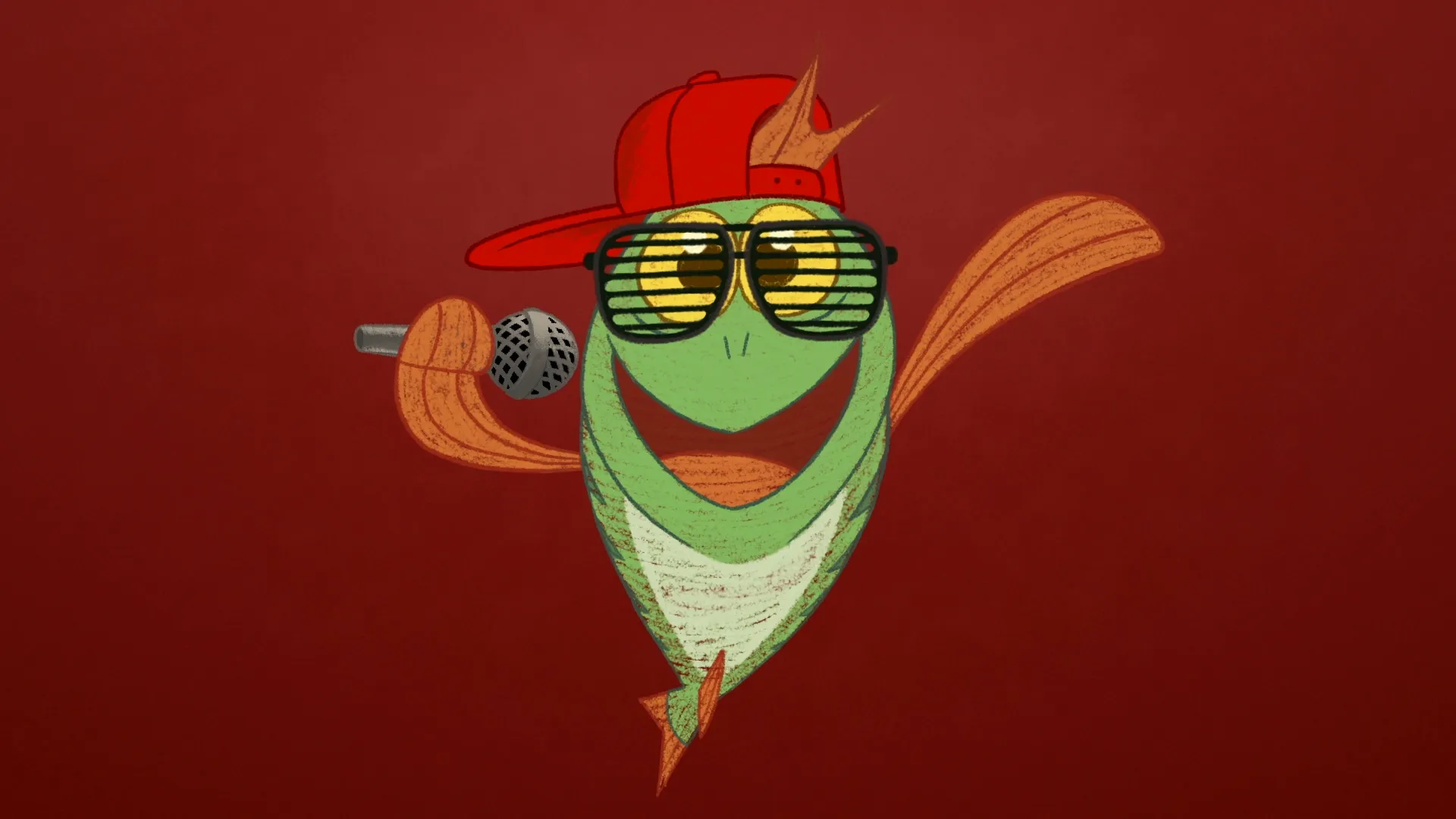 This is Mc Ahven. One of a group of Fish Buddies (Kalakaverit), animated characters created for K-Citymarket Kalakaveri Remix campaign.