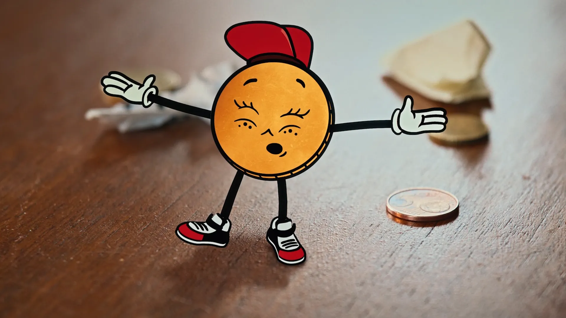 The coin character being very expressive.