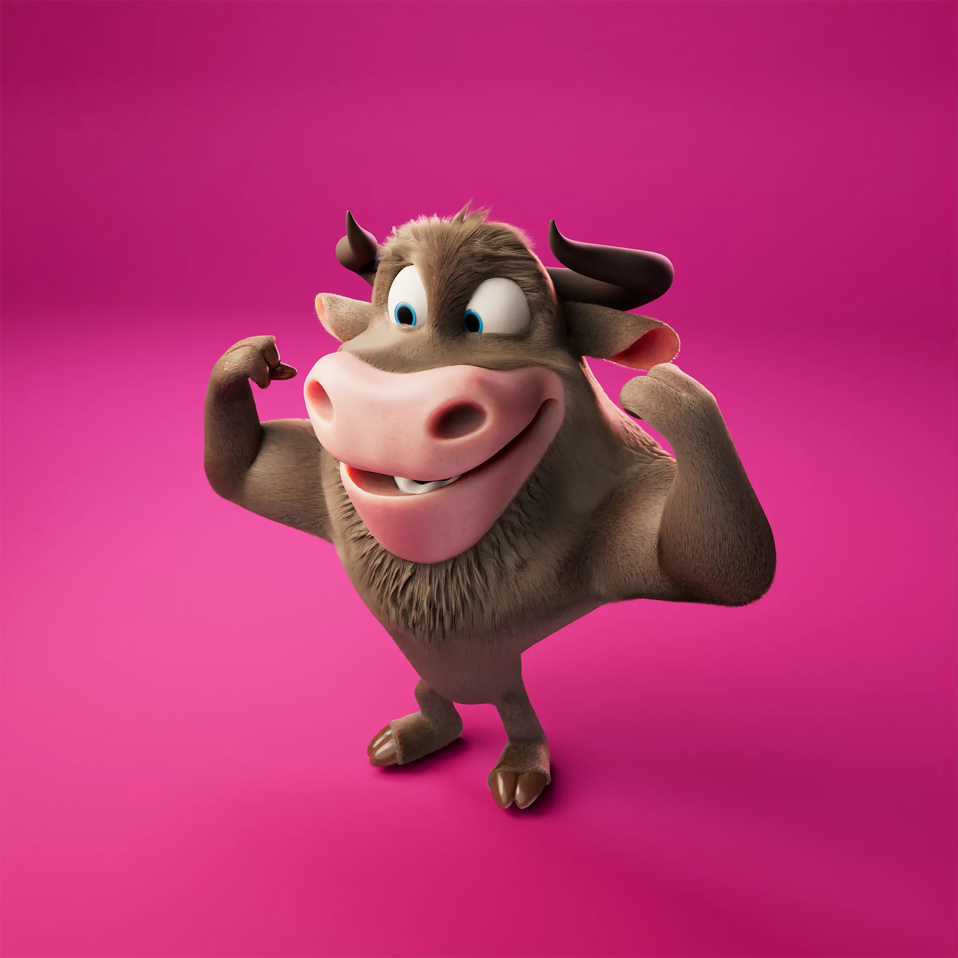 Look development stage render of the bull character made for the 3d character animation project for DNA.