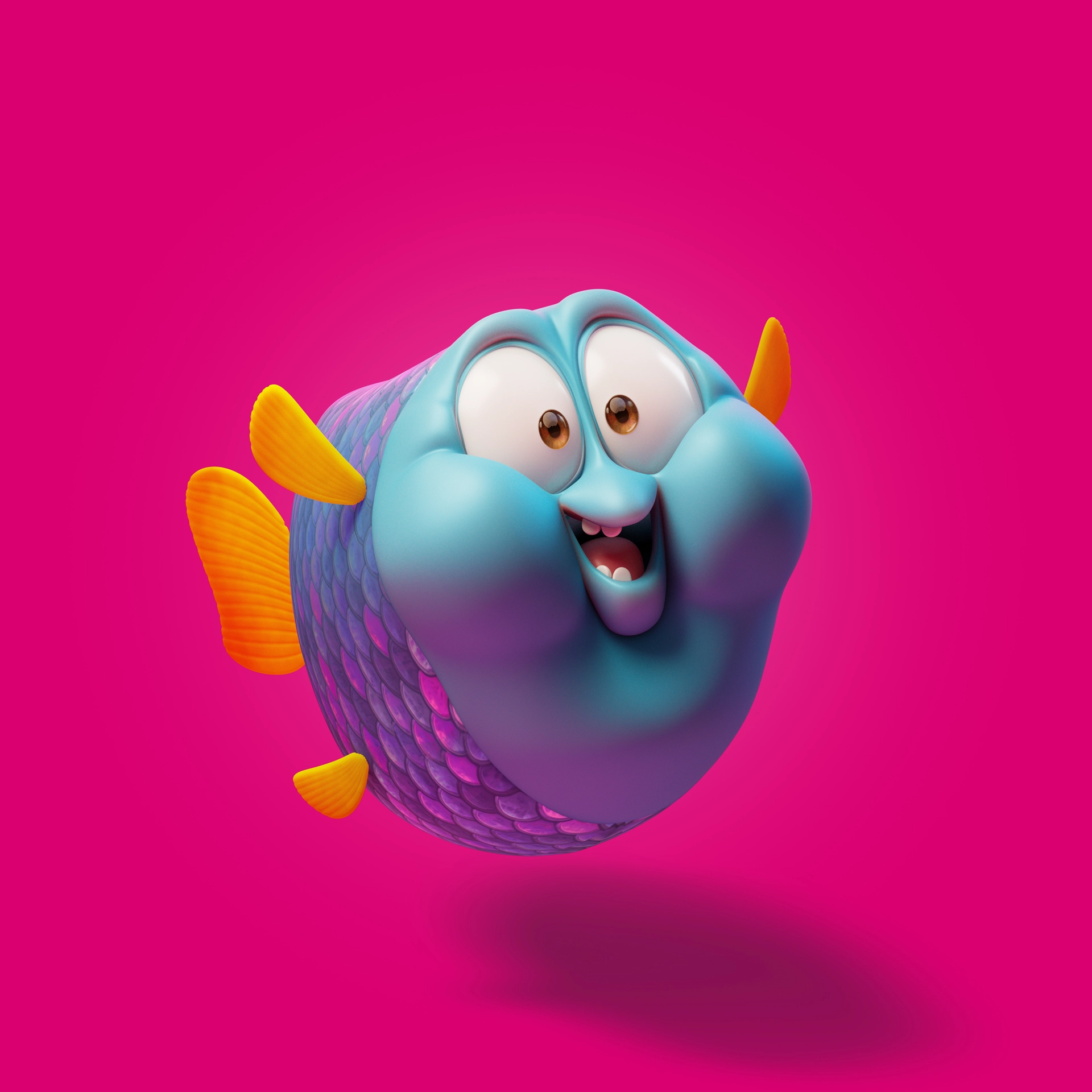 A final version of the pufferefish character made for DNA as a part of a 3D character animation campaign for marketing purposes.