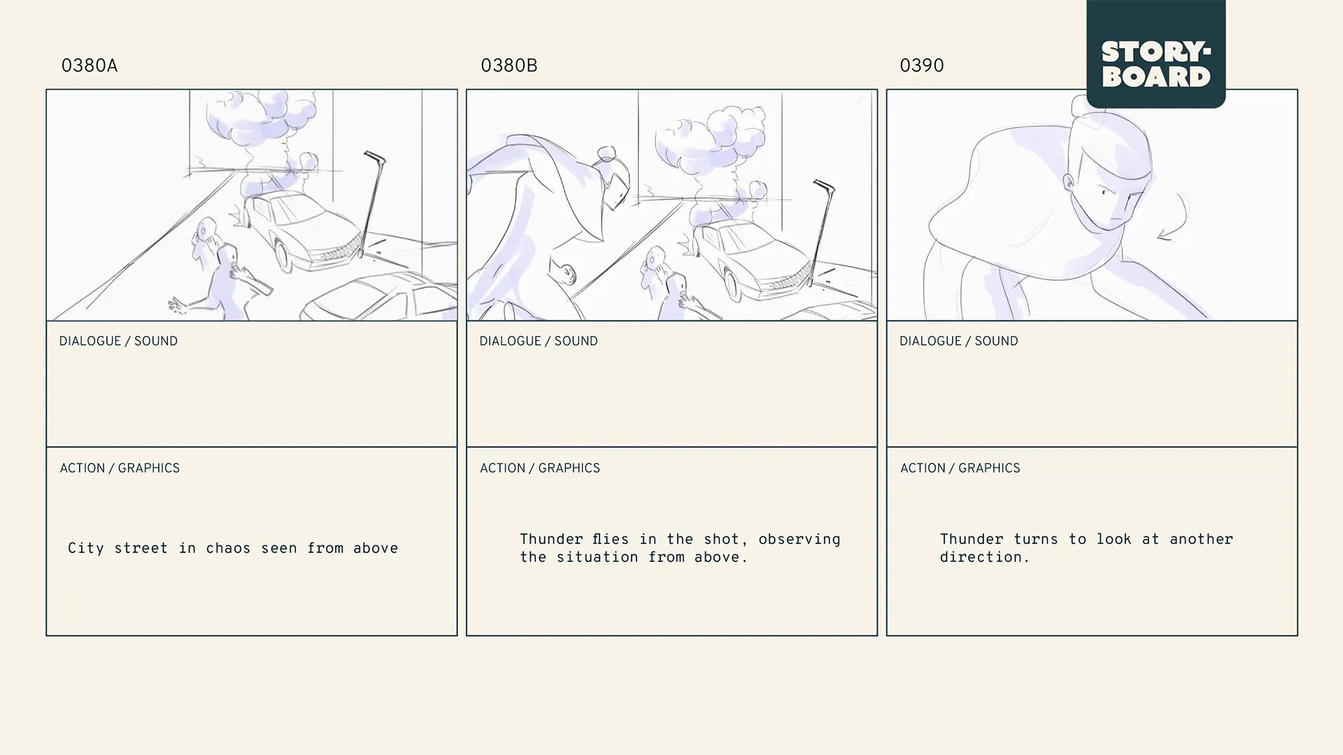 A storyboard frame from the OnePlus Nord CE3 5G AI Animation production we made for OnePlus.