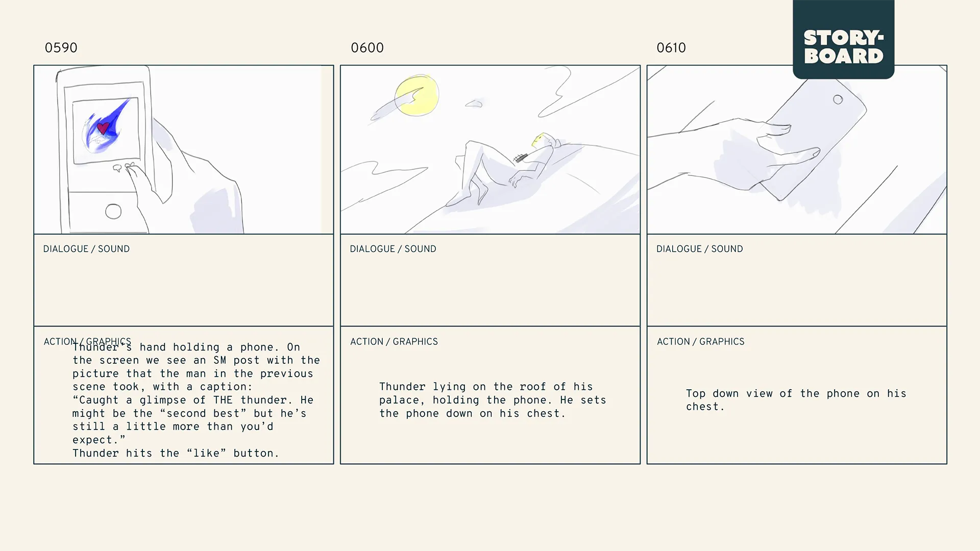 A storyboard frame from the OnePlus Nord CE3 5G Animation production we made for OnePlus.