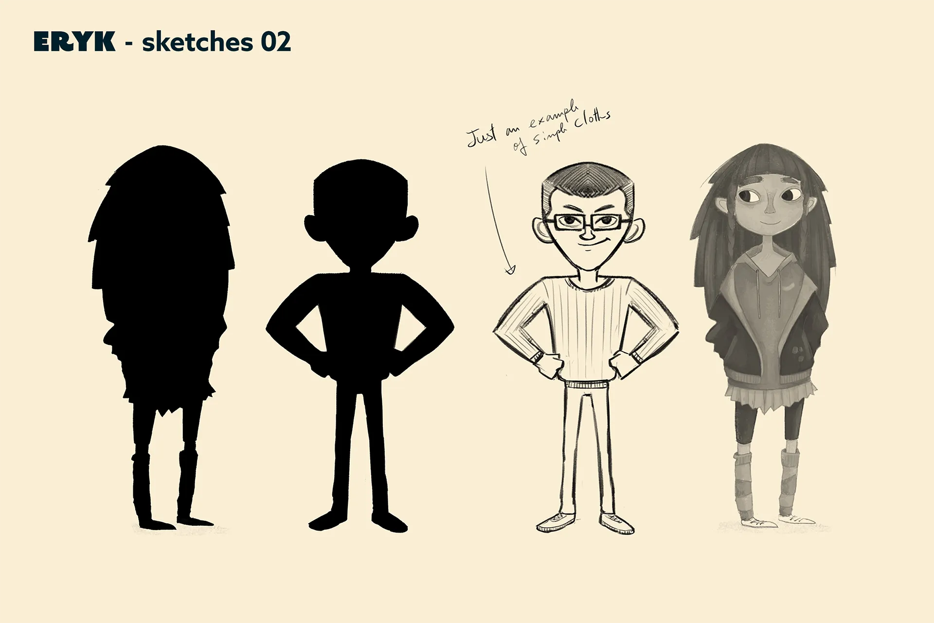 Character design material for the animated feature Ro.