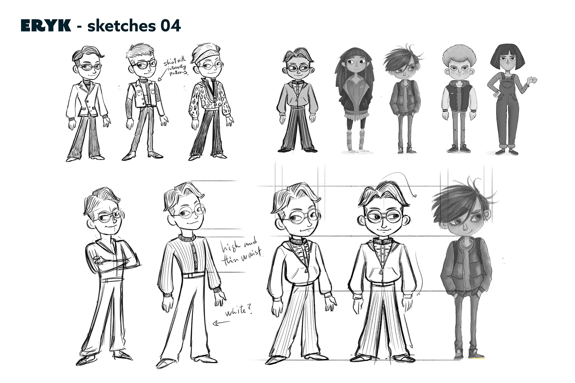 Character design material for the animated feature Ro.