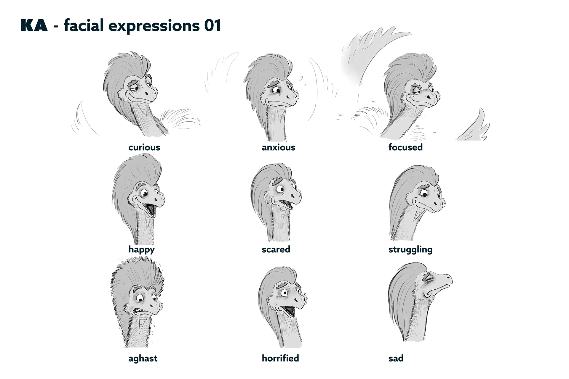 Character design process material for the case study: character design for feature animation - Ro.