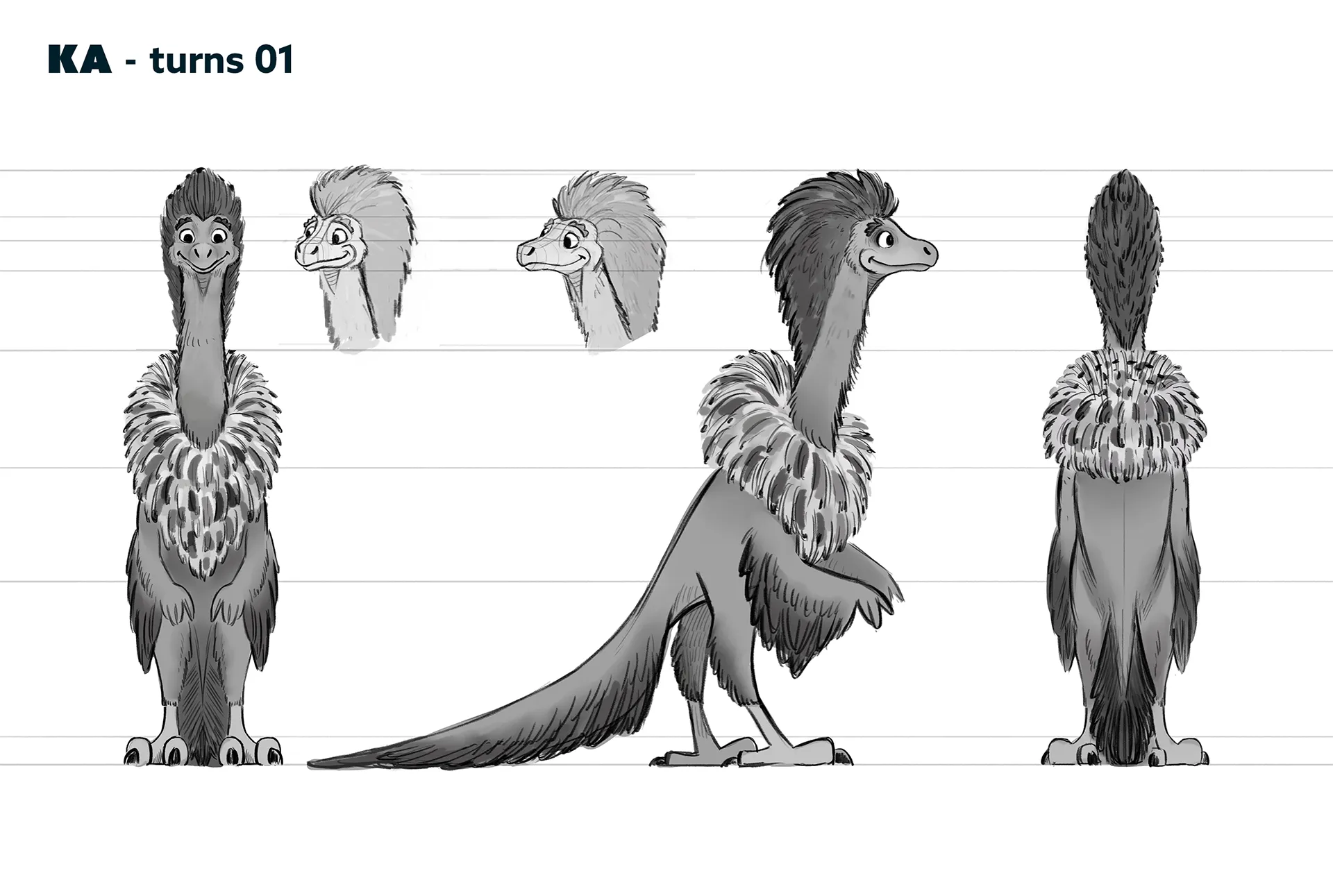 Character design process material for the case study: character design for feature animation - Ro.