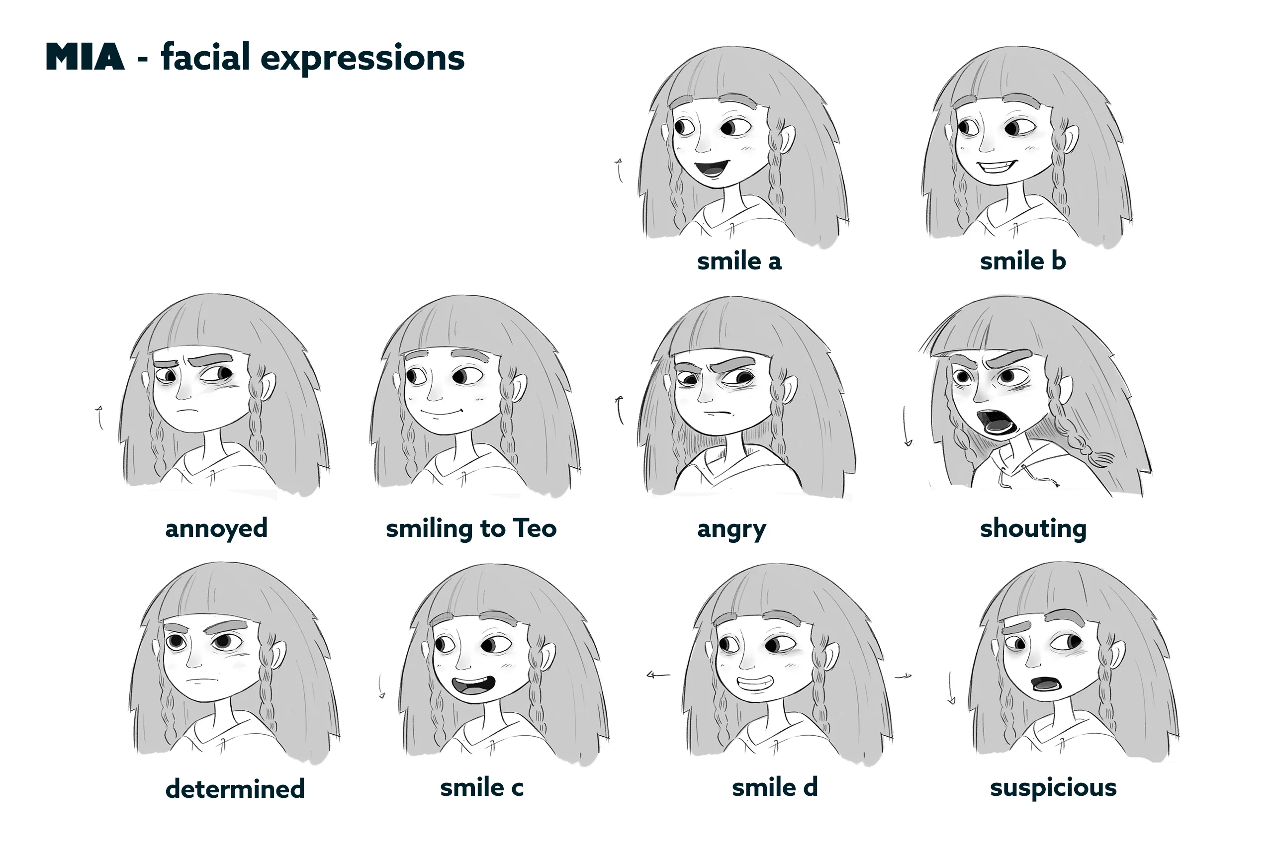 Character design material for the animated feature Ro.