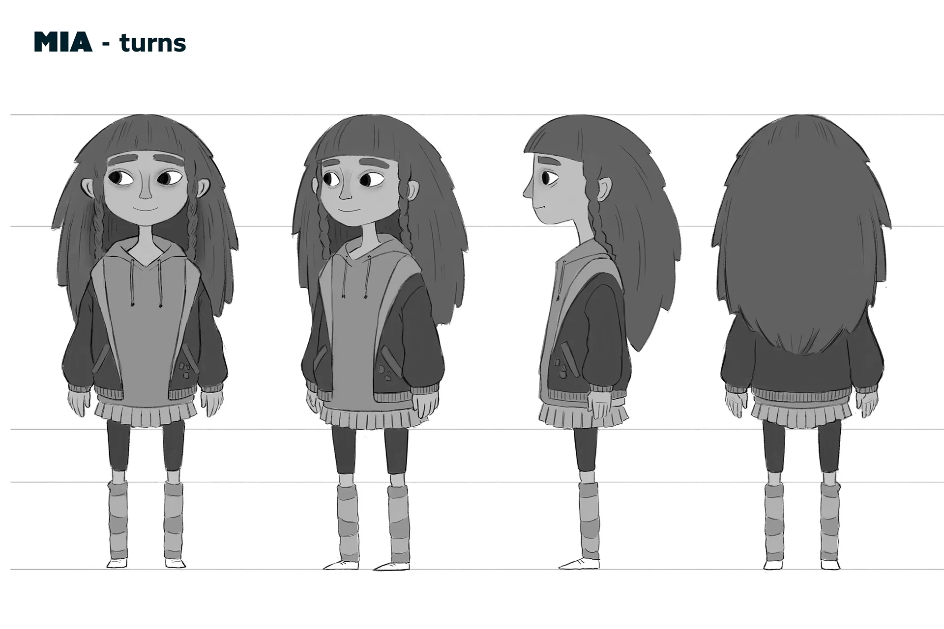 Character design material for the animated feature Ro.