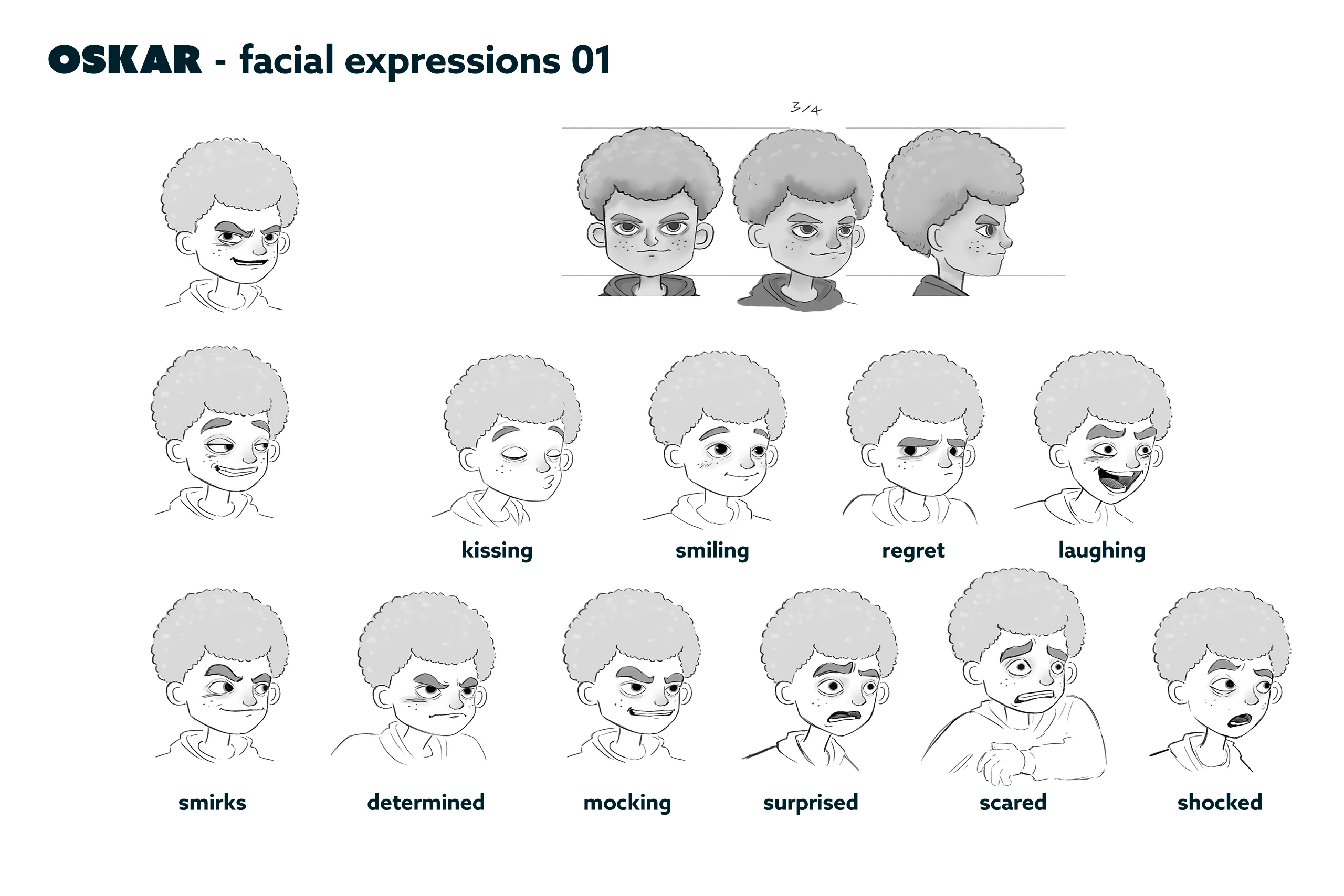 Character design material for the animated feature Ro.