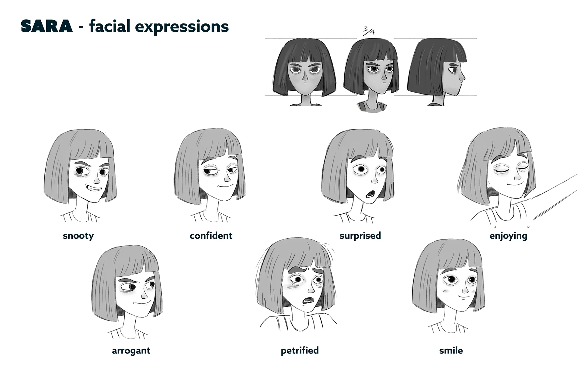 Character design material for the animated feature Ro.