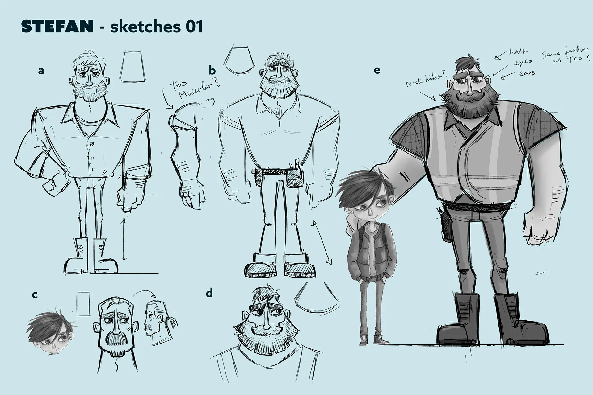 Character design process material for the case study: character design for feature animation - Ro.