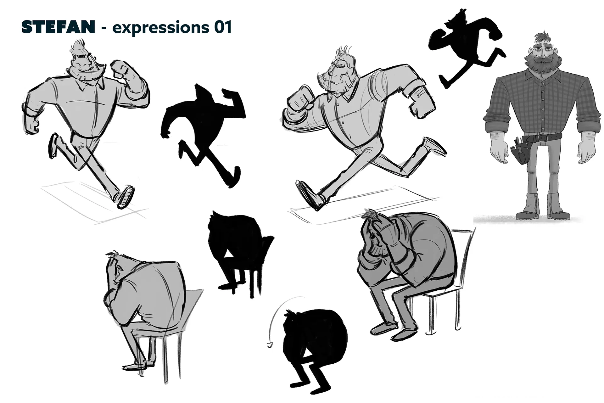 Character design process material for the case study: character design for feature animation - Ro.