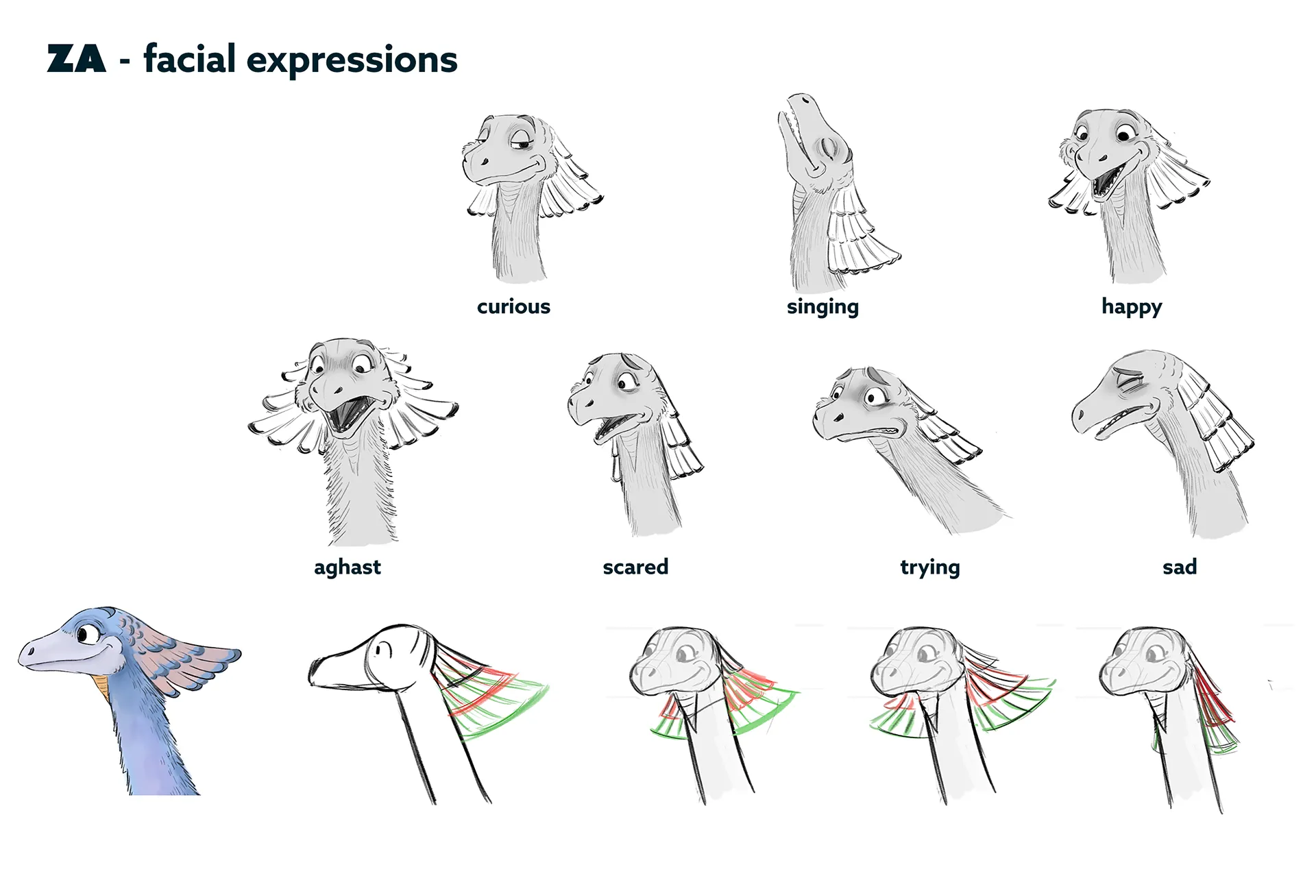 Character design material for the animated feature Ro.