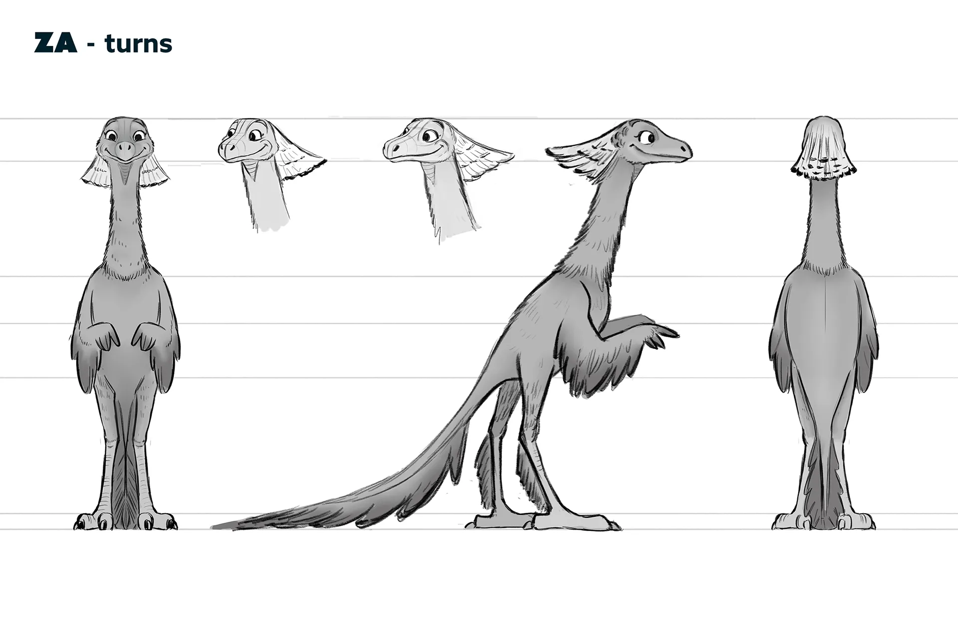 Character design material for the animated feature Ro.