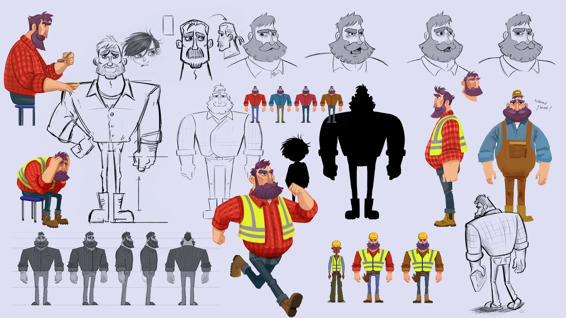 collage image from the case study: character design for feature animation Ro.