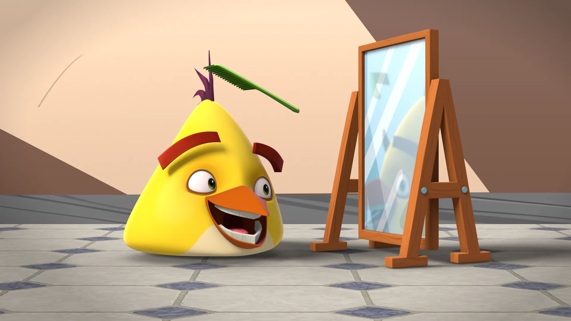 A still image from Angry Birds Slingshot Stories, a 3D animated YouTube series.