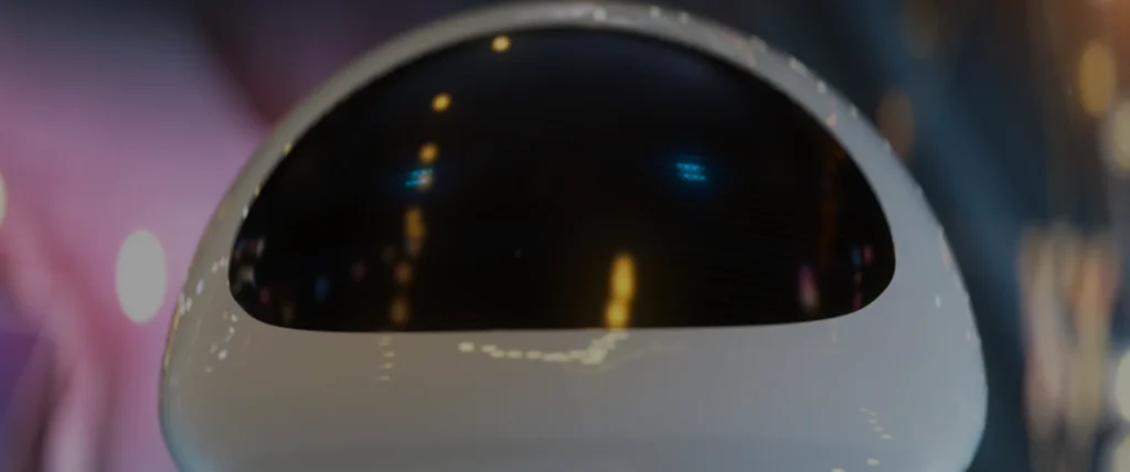 An image from the Disney Pixar feature animation WALL-E demonstrating an anamorphic bokeh effect.