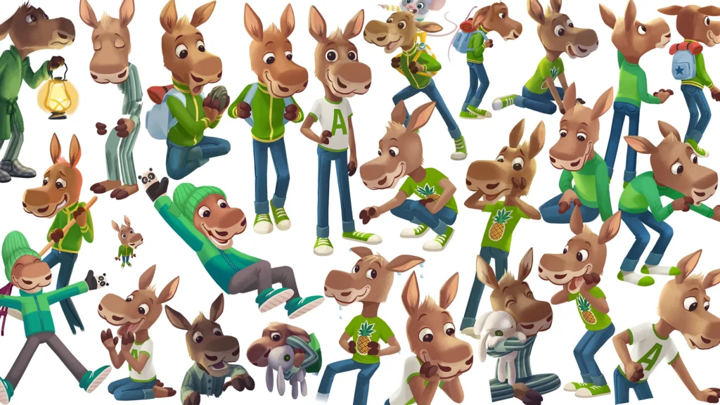 A character sheet from the Sanoma Aapinen production.