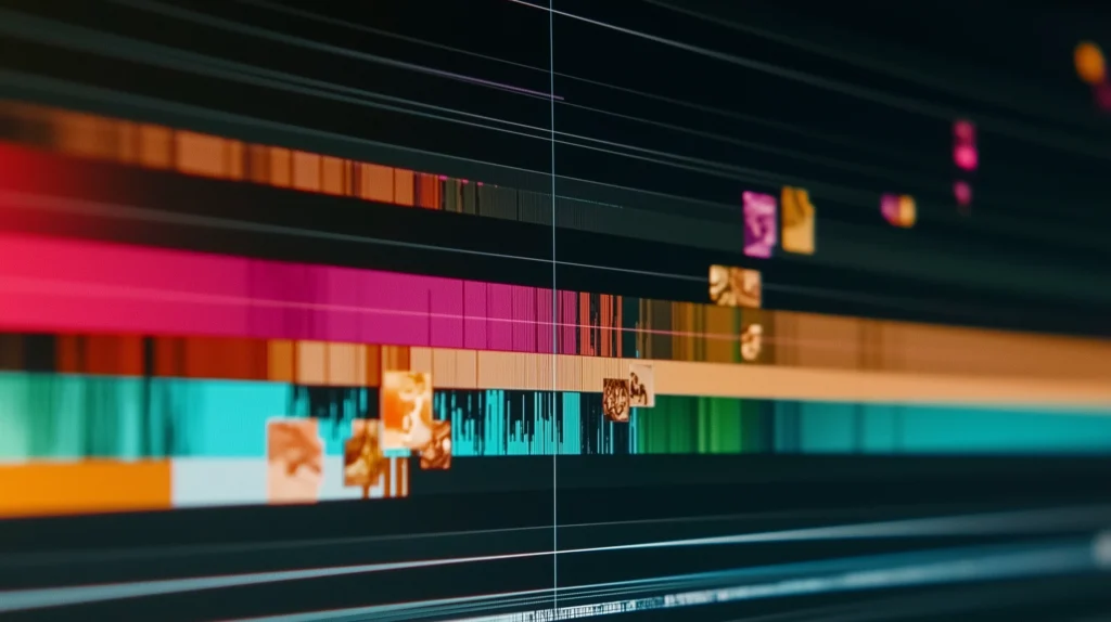 A content image from the Brink Helsinki Blog Post: Editing in Animation. The image represents having a clean editing timeline.