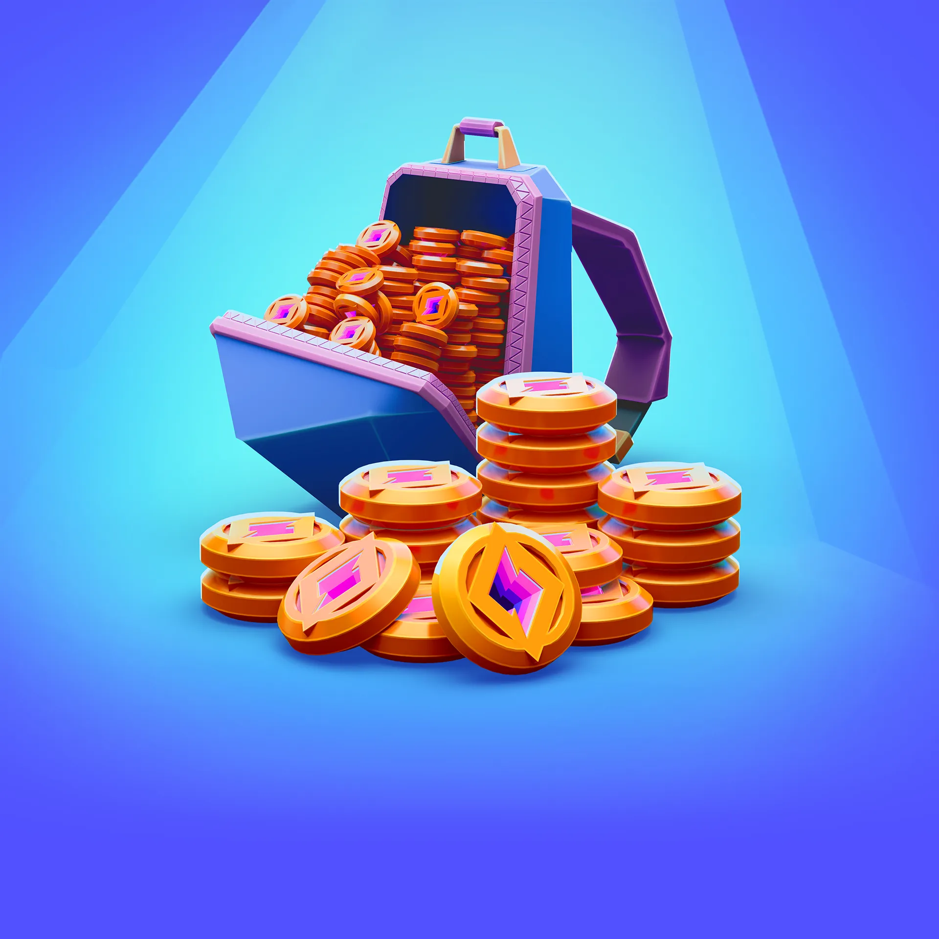 Image of a final, retouched image of a 3D game asset image. The image is from the Brink Helsinki case study for Supercell's mo.co game image asset production.