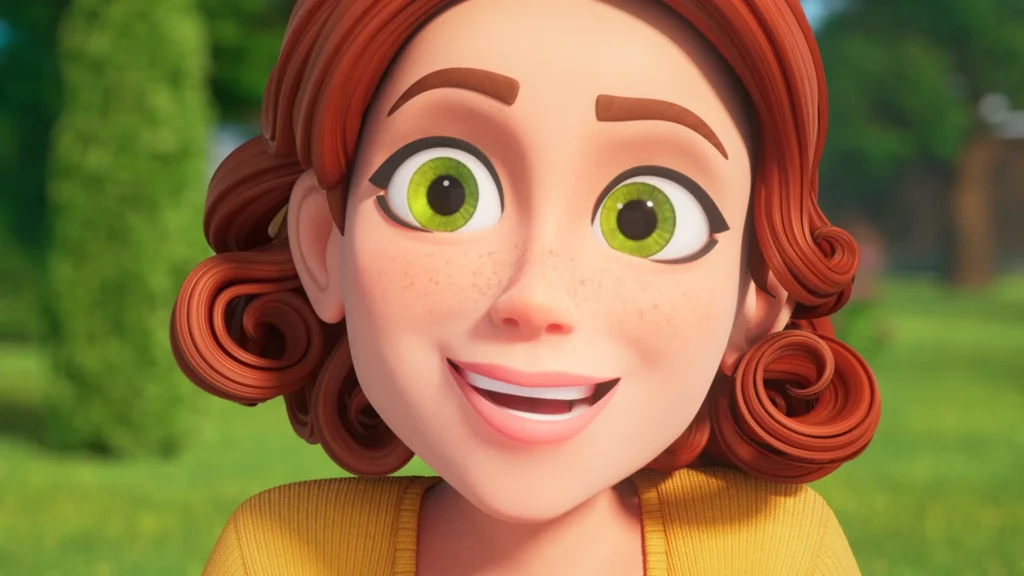 A content image for the Brink Helsinki blog post: Color Grading in Animation. In the image there is a character called Maddie from the Merge Mansion game by Metacore.