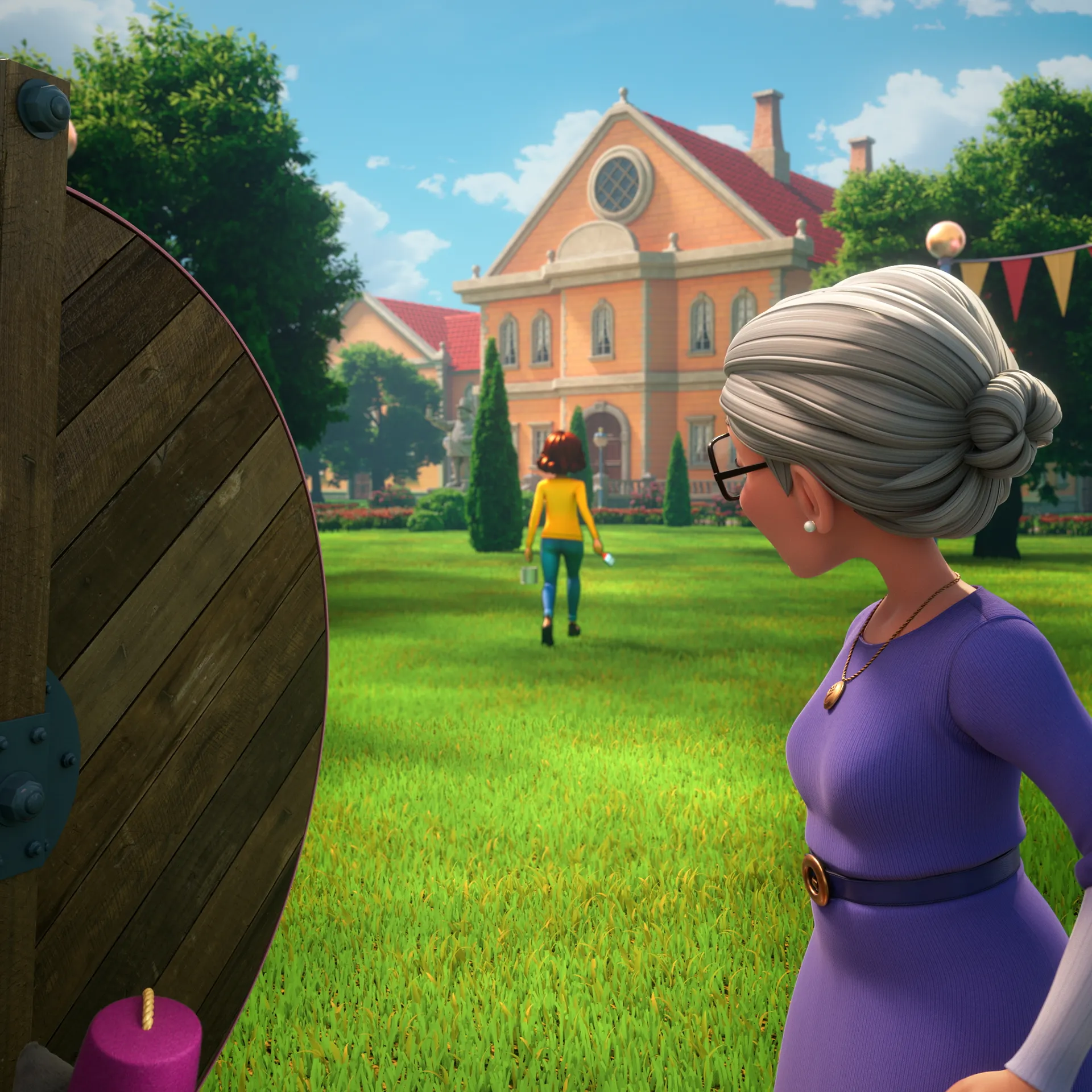 Screengrab from the final animation for Metacore's Merge Mansion Raccoon Riddle animation - a 3D animated user acquisition video.