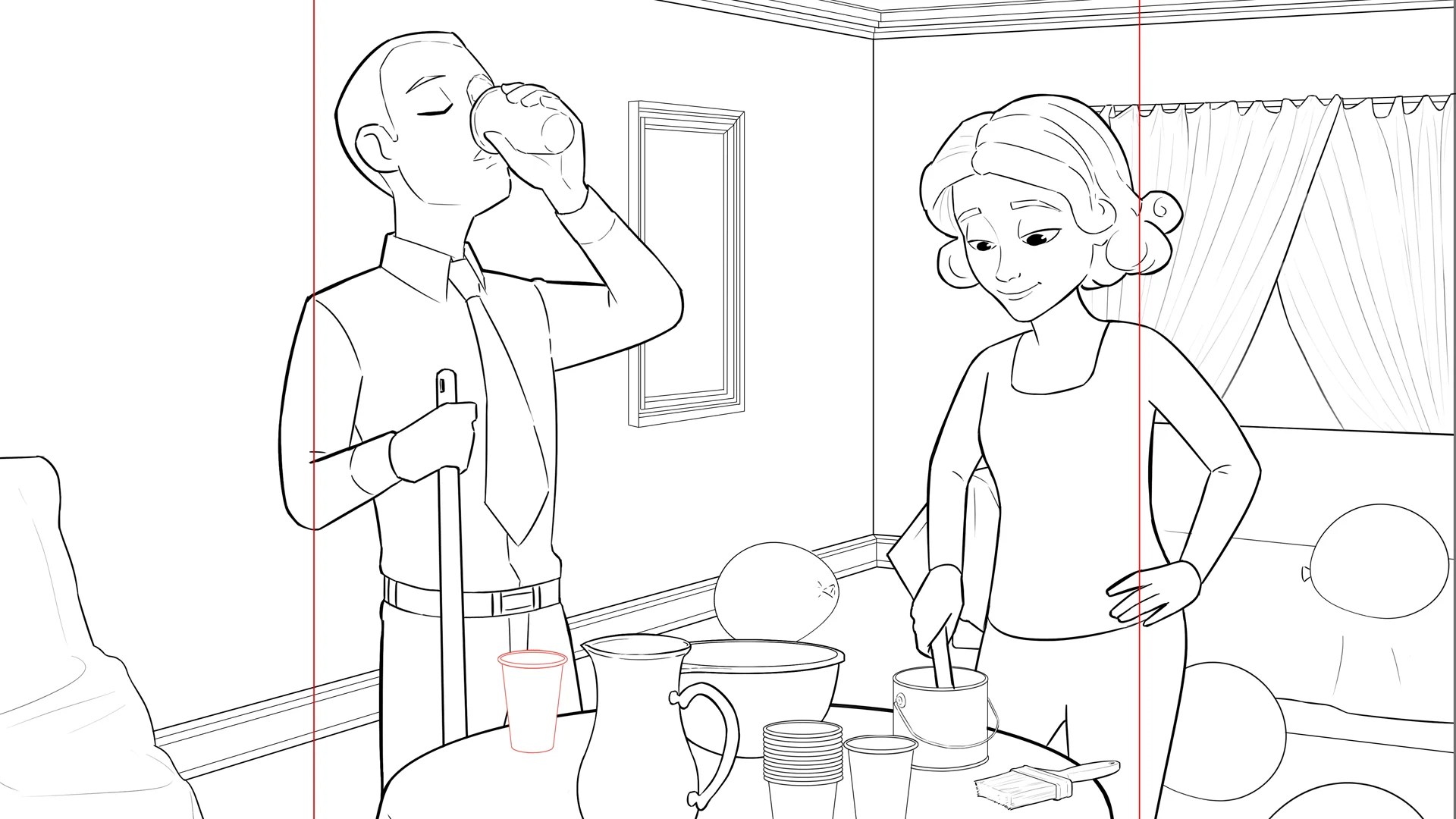 Storyboard / 2D layout image for Metacore's Merge Mansion: Hopeberry Juice Spike user acquisition animation.