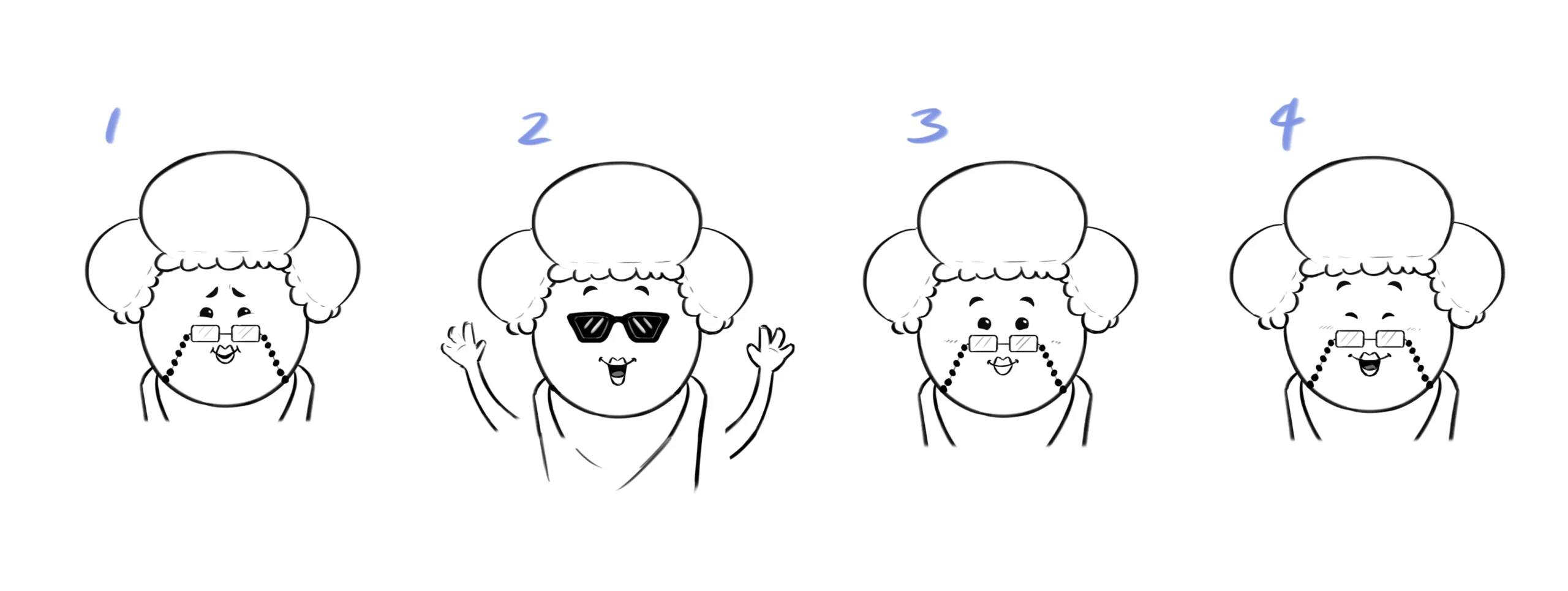 Character Expression Sheet image from the Brink Helsinki case study: S-Market Ice Creams, a 3D Ice Cream Character Animation commercial.