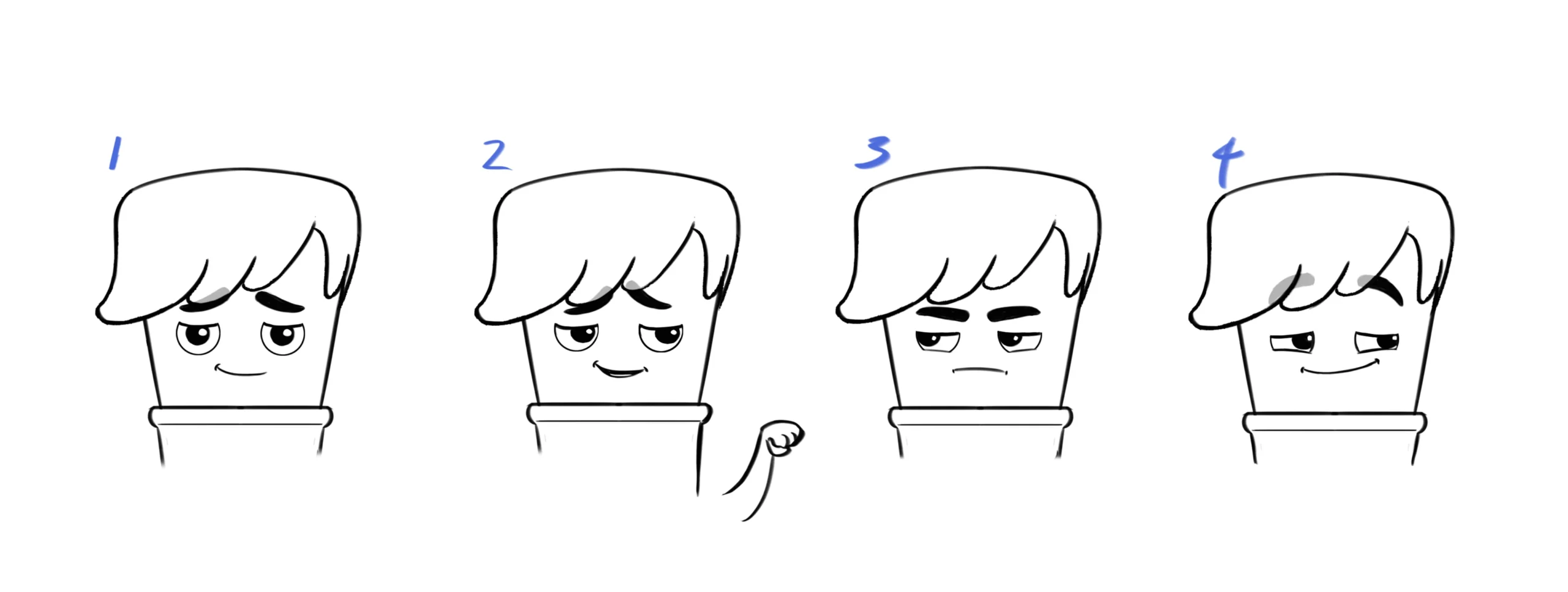 Character Expression Sheet image from the Brink Helsinki case study: S-Market Ice Creams, a 3D Ice Cream Character Animation commercial.