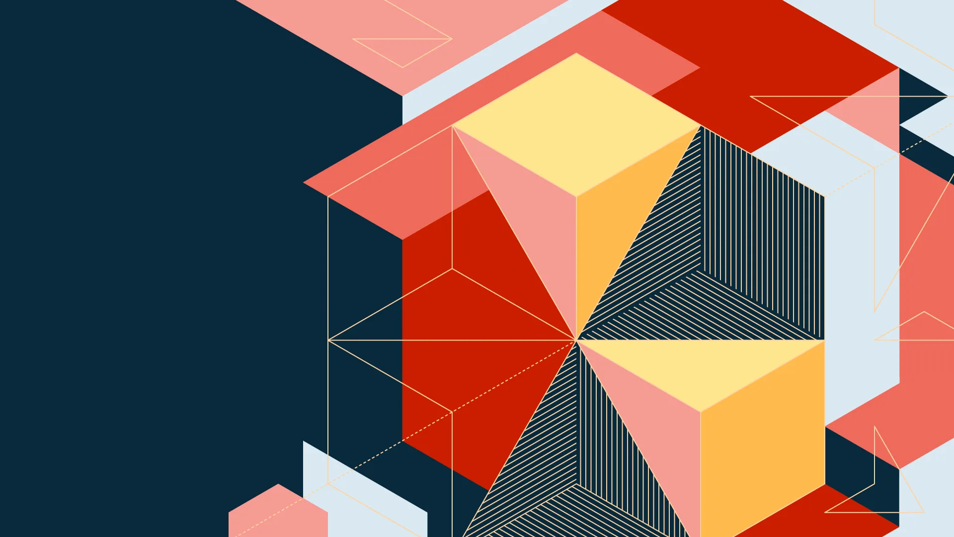 An image of a geometric illustration from the Brink Helsinki case study for Tuxera.