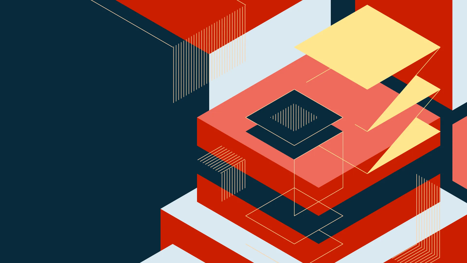 An image of a geometric illustration from the Brink Helsinki case study for Tuxera.