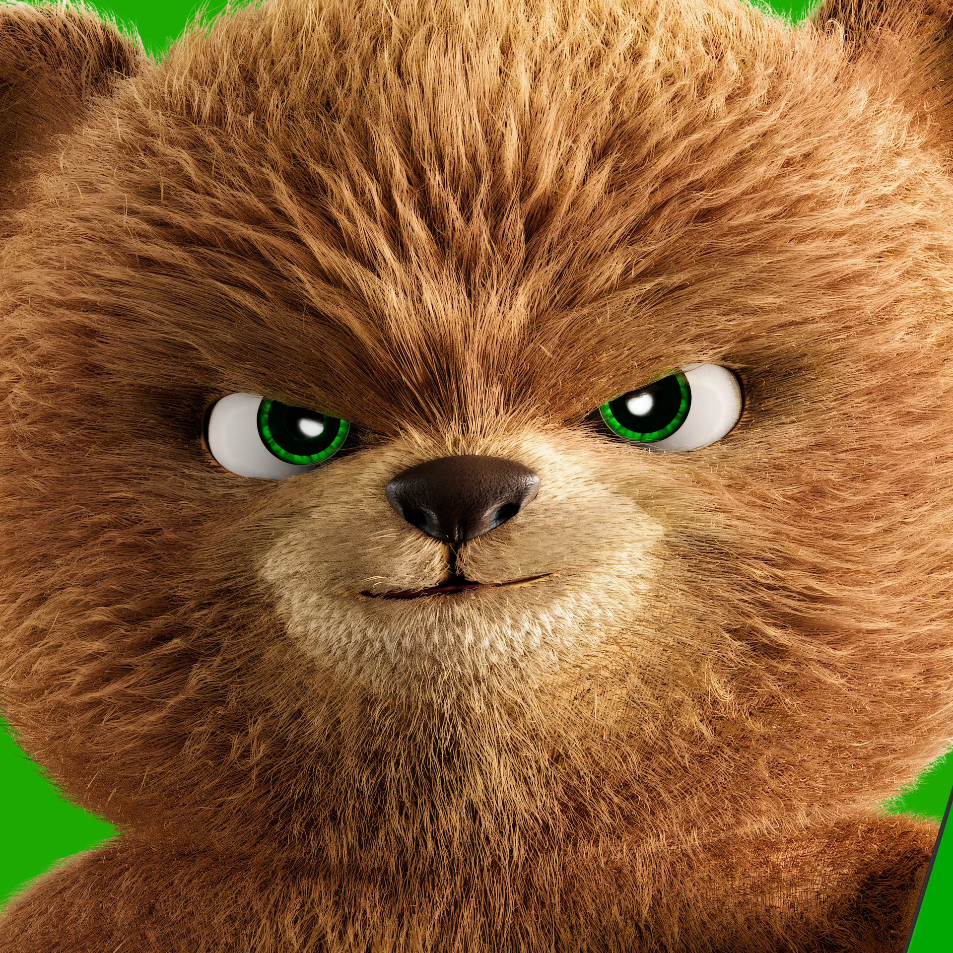 A high resolution still image from the Giga Bear 3D Animated Character production by Brink Helsinki - featuring a furry 3D bear character.