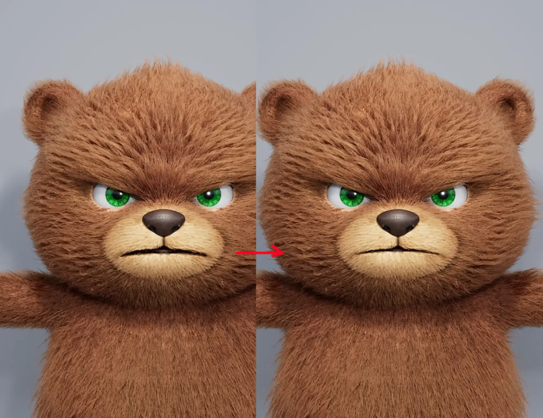 A look development image from the Giga Bear case study: 3D Animated Characters