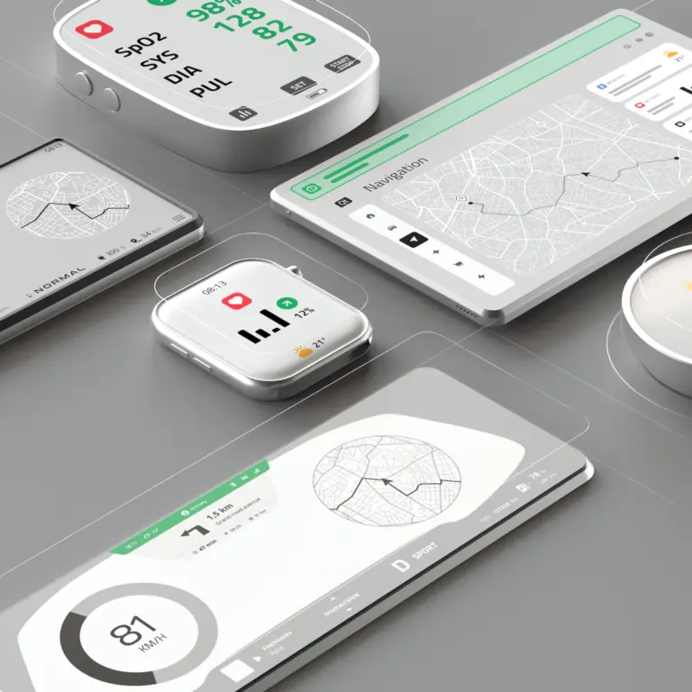 A featured image from the Brink Helsinki Case Study: Brink X Qt Group. The image shows a 3D rendering of various digital devices and their displays. The case study is about Marketing Animations for Technology Companies.