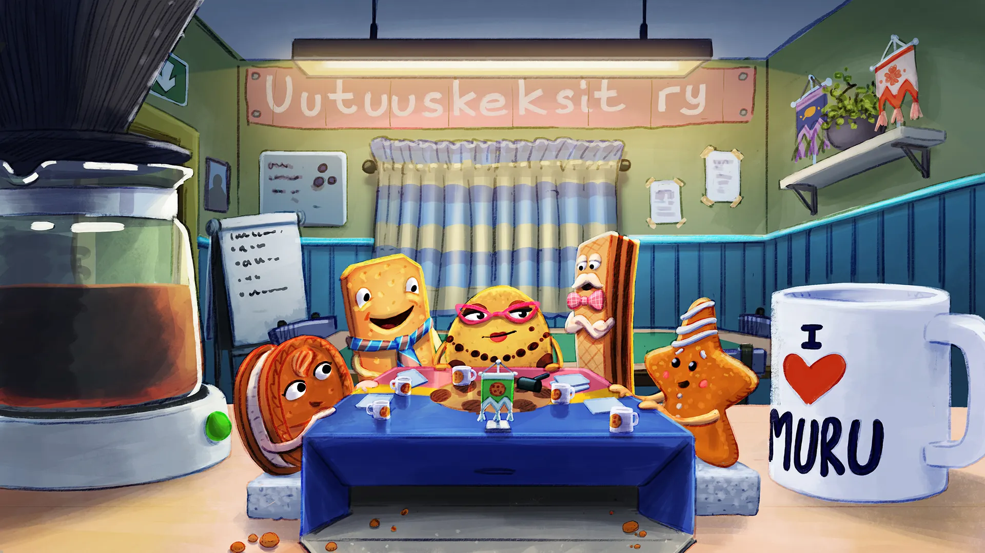 Color Concept Image from the Brink Helsinki Case Study: Character Animation for Consumer Products - 3D character animation made for SOK / S-Ryhmä Uutuudet