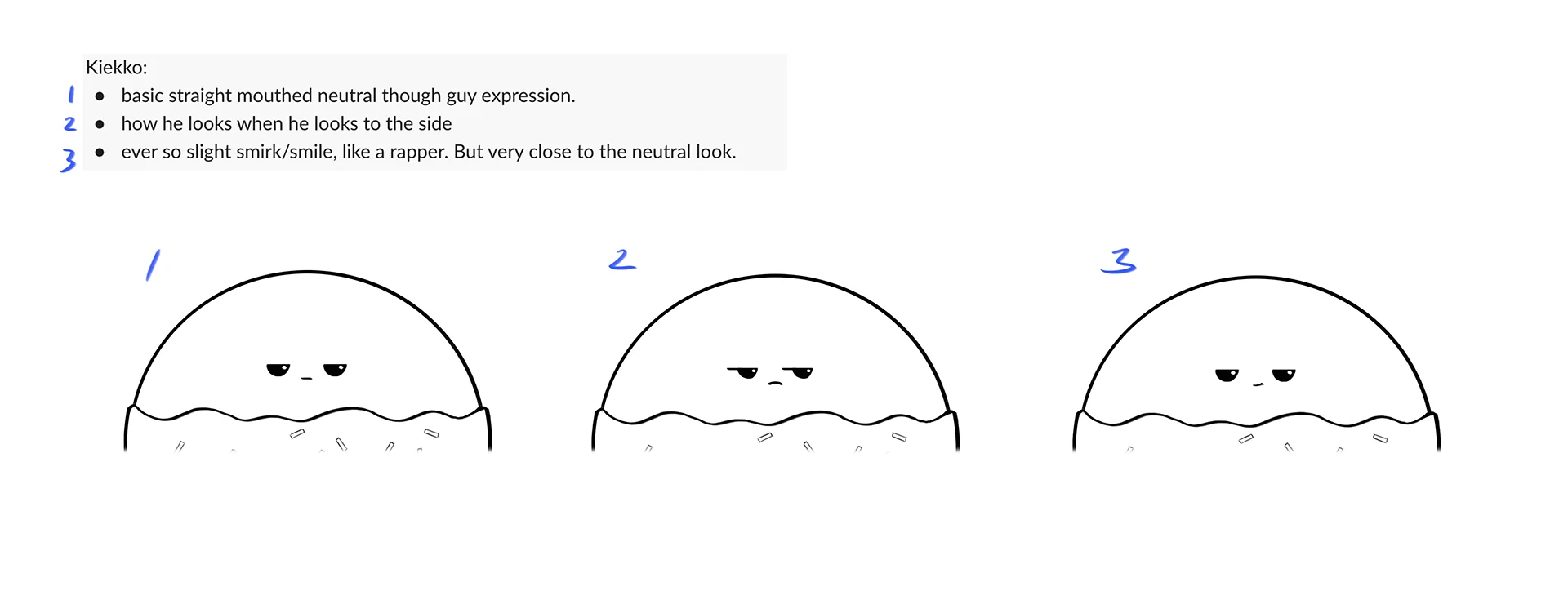Character expression sheet from a Brink Helsinki Case Study: Character Animation for Consumer Products - an animated marketing commercial made for SOK / S-Ryhmä