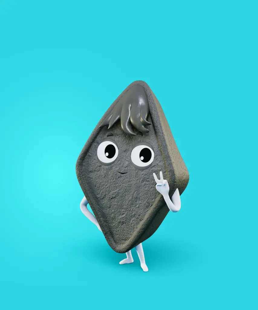 High Resolution still image from one of the characters in the SOK S-Market campaign for Uutuustuotteet. The image is used in a case study by Brink Helsinki - Character Animation for Consumer Products