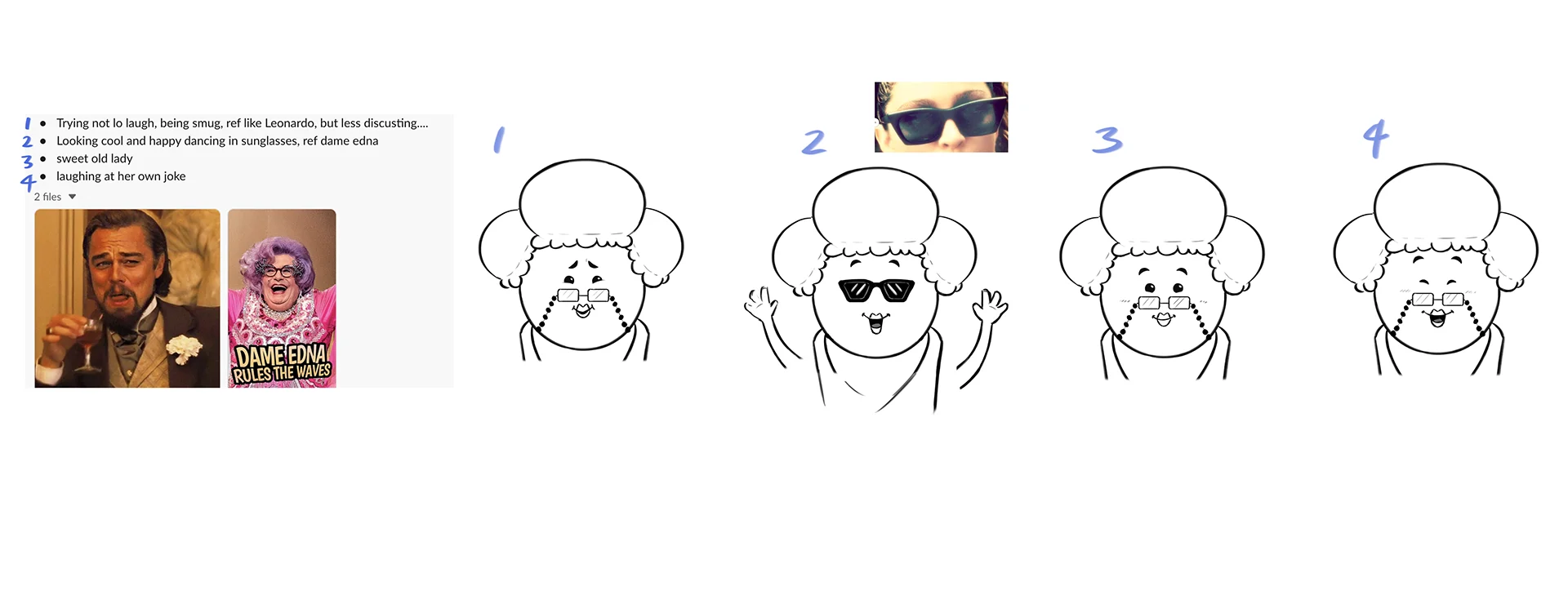 Character expression sheet from a Brink Helsinki Case Study: Character Animation for Consumer Products - an animated marketing commercial made for SOK / S-Ryhmä