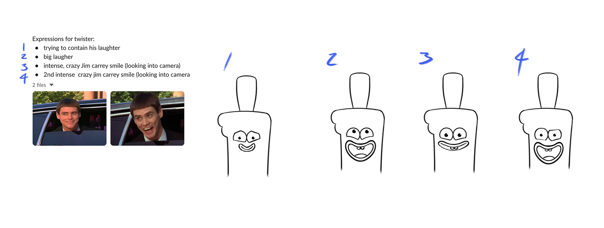 Character expression sheet from a Brink Helsinki Case Study: Character Animation for Consumer Products - an animated marketing commercial made for SOK / S-Ryhmä