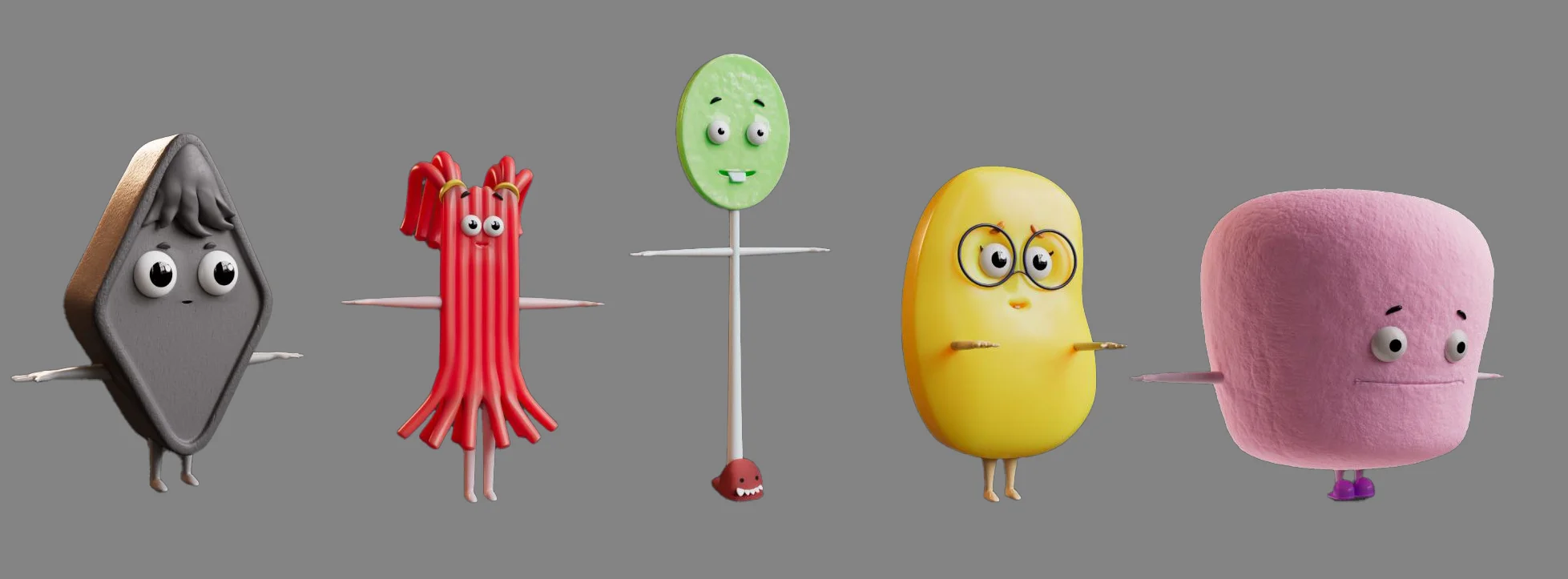 A look development render from the Brink Helsinki Case Study: Character Animation for Consumer Products. The look development idea is an initial render showing materials, lighting and overall look of the image before final rendering.