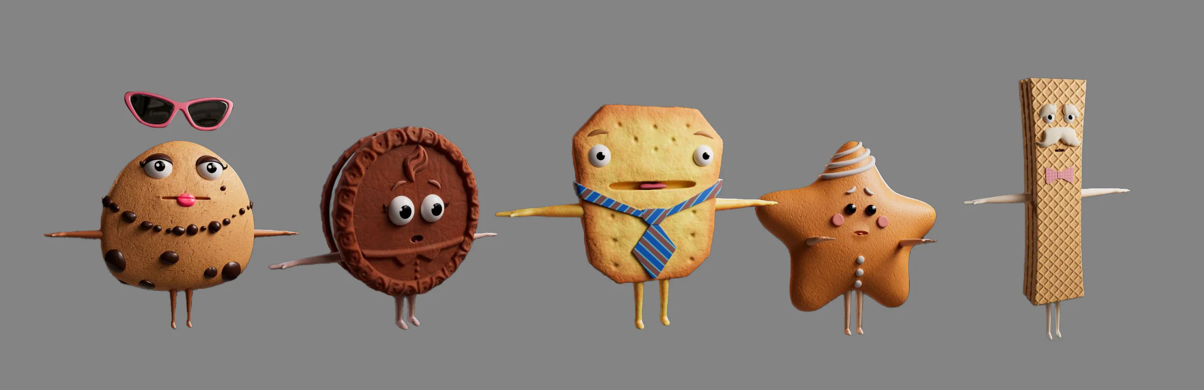 A look development render from the Brink Helsinki Case Study: Character Animation for Consumer Products. The look development idea is an initial render showing materials, lighting and overall look of the image before final rendering.
